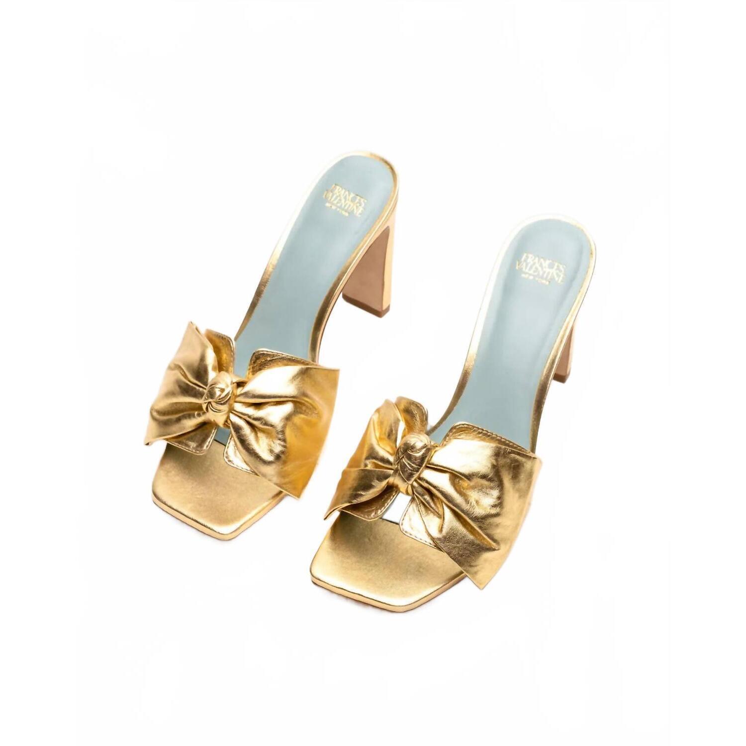 New Frances Valentine Women's Hilary Heel In Metallic Gold Leather